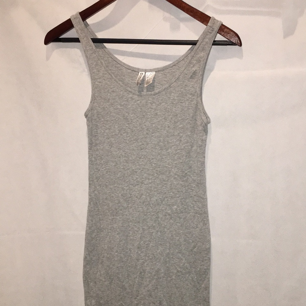 H&M Divided Gray Ribbed MIDI Tank Dress | Size S
